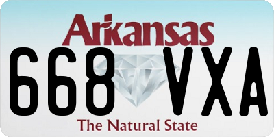 AR license plate 668VXA