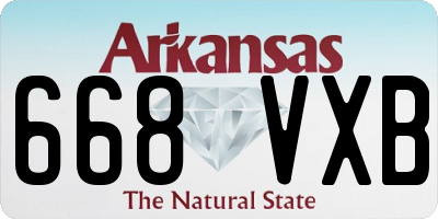 AR license plate 668VXB