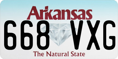 AR license plate 668VXG