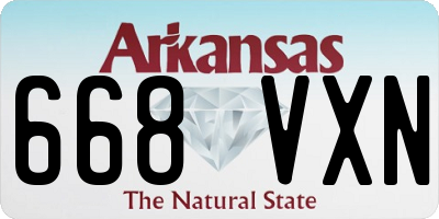 AR license plate 668VXN