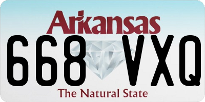 AR license plate 668VXQ