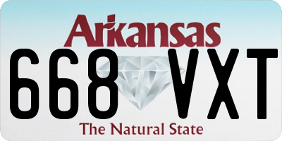 AR license plate 668VXT