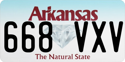 AR license plate 668VXV