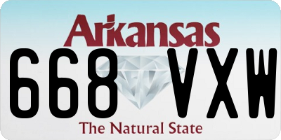 AR license plate 668VXW