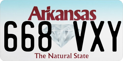 AR license plate 668VXY