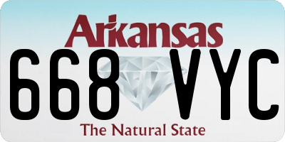 AR license plate 668VYC