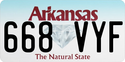 AR license plate 668VYF