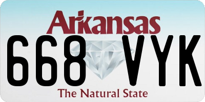 AR license plate 668VYK