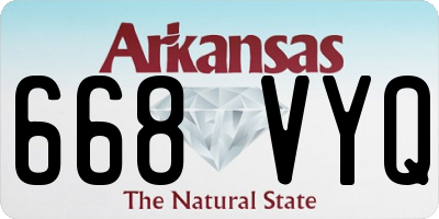 AR license plate 668VYQ