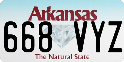 AR license plate 668VYZ
