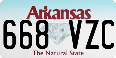 AR license plate 668VZC