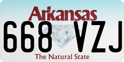 AR license plate 668VZJ
