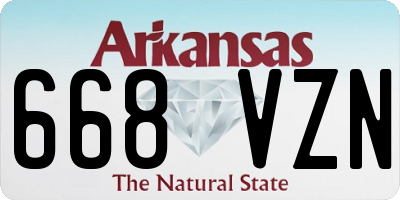 AR license plate 668VZN