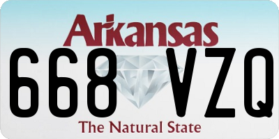 AR license plate 668VZQ