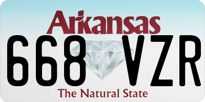 AR license plate 668VZR