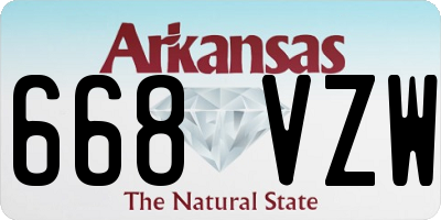AR license plate 668VZW