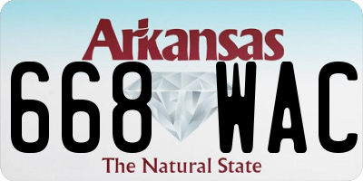 AR license plate 668WAC