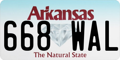 AR license plate 668WAL