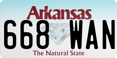 AR license plate 668WAN