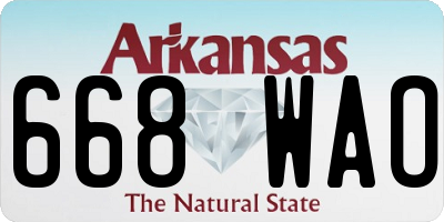 AR license plate 668WAO