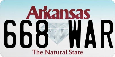 AR license plate 668WAR