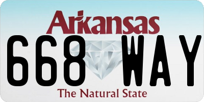 AR license plate 668WAY