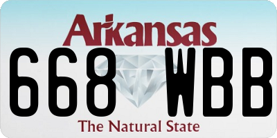 AR license plate 668WBB