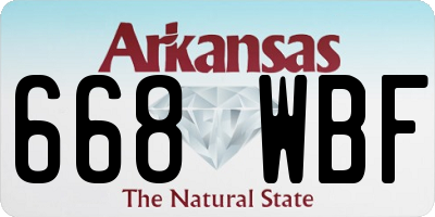 AR license plate 668WBF