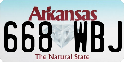 AR license plate 668WBJ