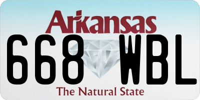 AR license plate 668WBL