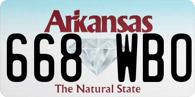 AR license plate 668WBO