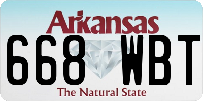 AR license plate 668WBT