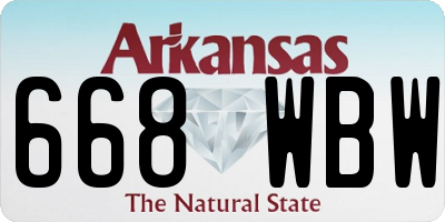 AR license plate 668WBW