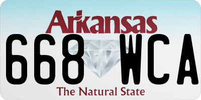 AR license plate 668WCA