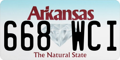 AR license plate 668WCI