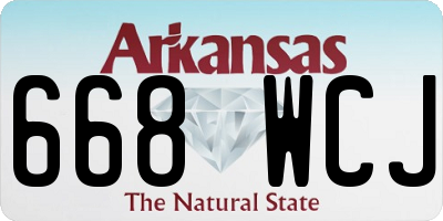 AR license plate 668WCJ