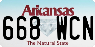 AR license plate 668WCN