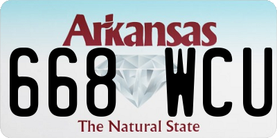 AR license plate 668WCU