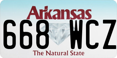 AR license plate 668WCZ