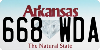 AR license plate 668WDA