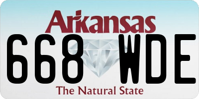 AR license plate 668WDE