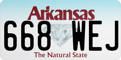 AR license plate 668WEJ