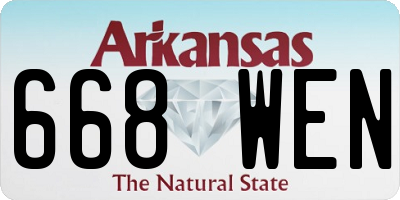 AR license plate 668WEN