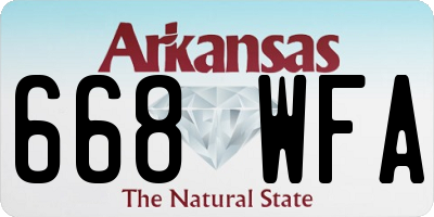 AR license plate 668WFA