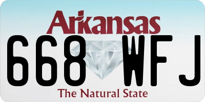 AR license plate 668WFJ
