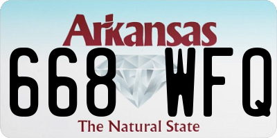 AR license plate 668WFQ