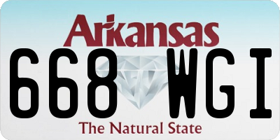 AR license plate 668WGI