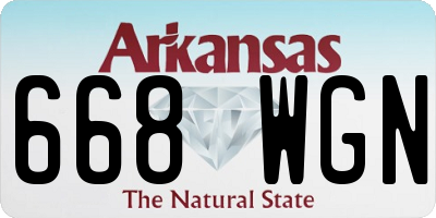 AR license plate 668WGN