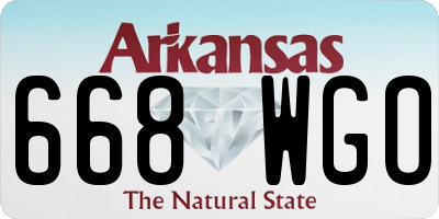 AR license plate 668WGO