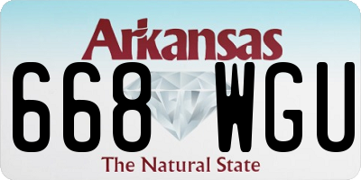 AR license plate 668WGU